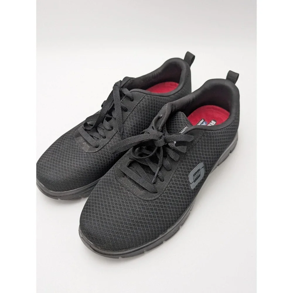 SKECHERS Work Men's Relaxed Cessnock Slip Resistant Black Safety Shoes Size 8.5